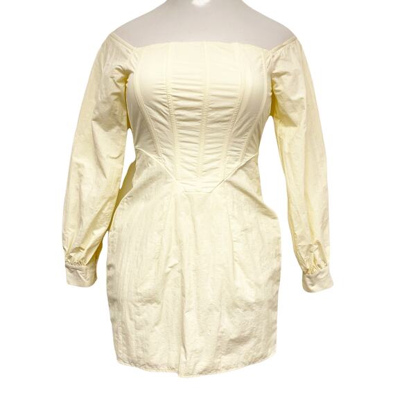 Kehlani x Missguided Womens Size 0 Ivory Off Shoulder Boning Mini Dress - Picture 1 of 7